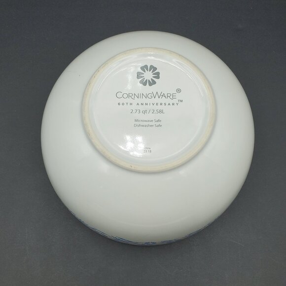 Corningware Blue Cornflower 2.75 Qt 60th Anniversary Mixing Bowl Serving Bowl - Picture 8 of 10